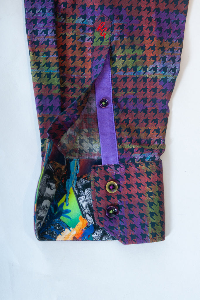 Robert Graham Multi Colored Houndstooth Shirt