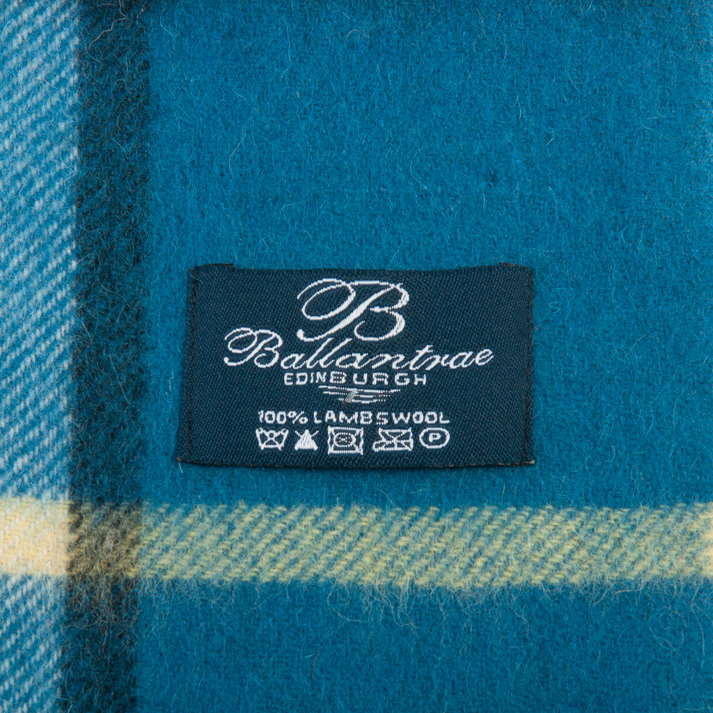 Ballentrae Blue Plaid Lambswool Scarf