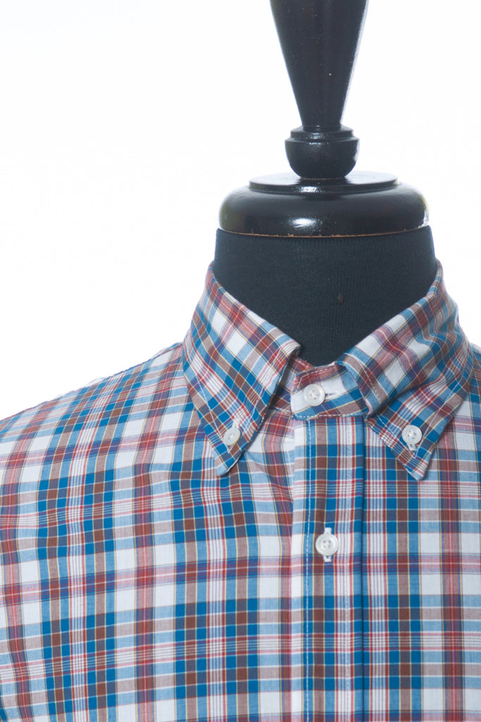 Gustin Brown and Blue Check Button Down Shirt