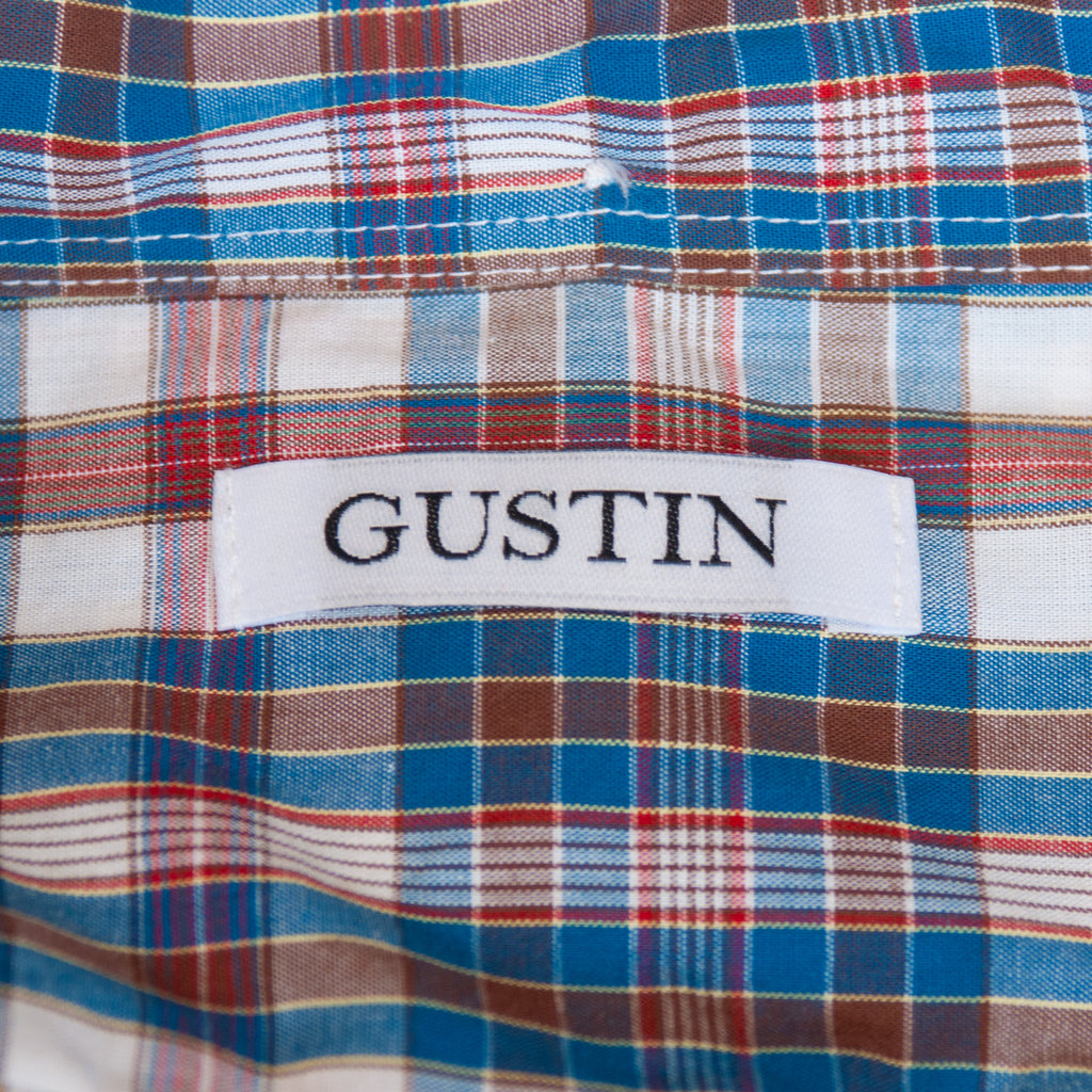 Gustin Brown and Blue Check Button Down Shirt