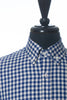 Gustin Navy Blue Gingham Check Button Down Shirt