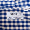 Gustin Navy Blue Gingham Check Button Down Shirt
