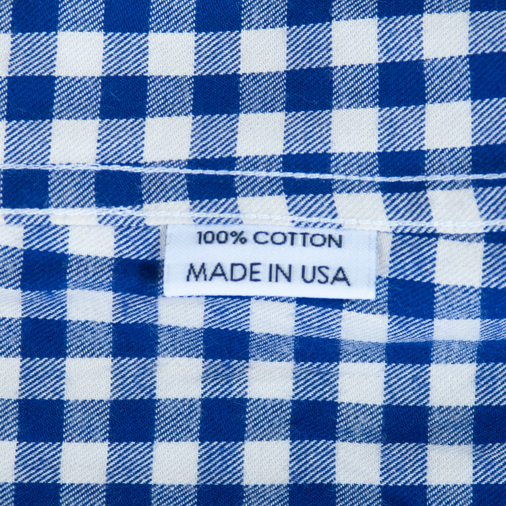 Gustin Navy Blue Gingham Check Button Down Shirt