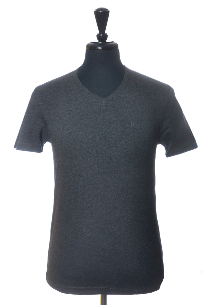 Hugo Boss Dark Grey Slim Fit V-Neck T-Shirt