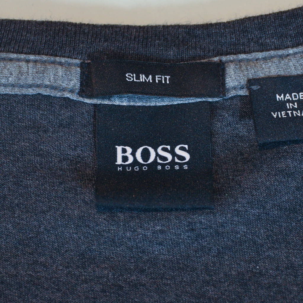 Hugo Boss Dark Grey Slim Fit V-Neck T-Shirt