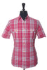 Burberry Brit Strawberry Red Check Short Sleeve Shirt