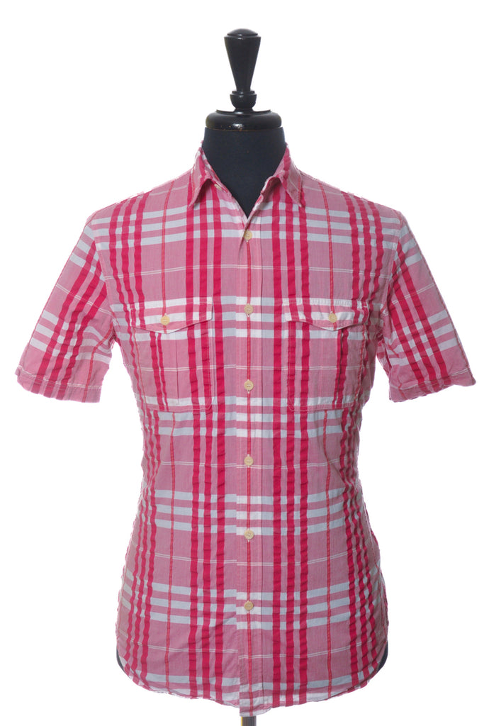 Burberry Brit Strawberry Red Check Short Sleeve Shirt