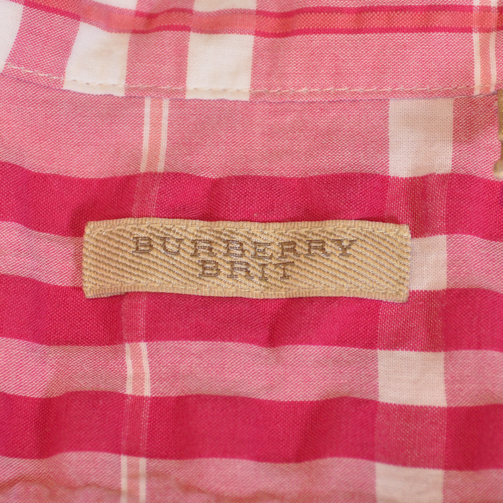 Burberry Brit Strawberry Red Check Short Sleeve Shirt