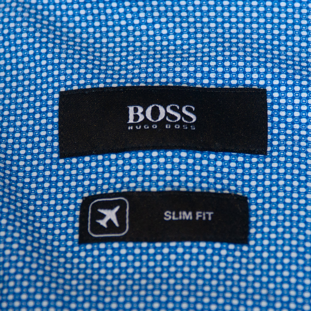 Hugo Boss Jason Blue Birdseye Slim Fit Performance Shirt