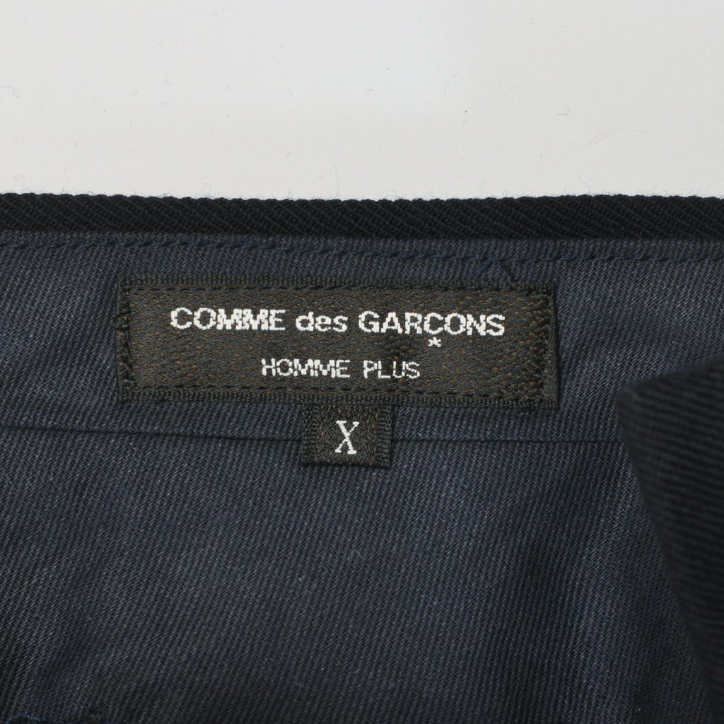 Comme des Garcon Homme Plus Navy Blue Wool Twill Trousers