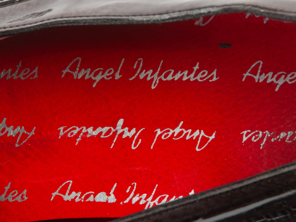 Angel Infantes Grey Printed Slip-ons