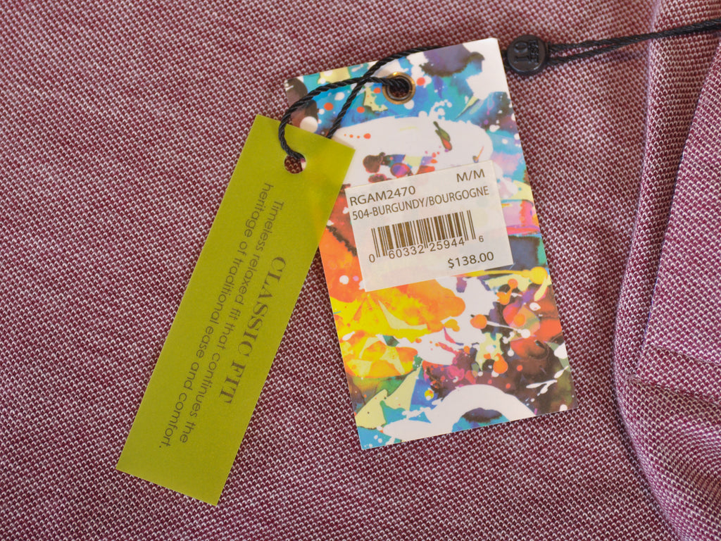 Robert Graham NWT Burgundy Classic Fit Polo Shirt