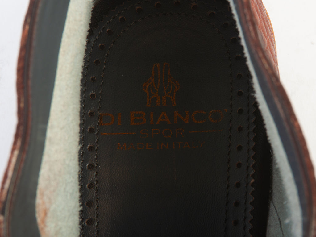 Di Bianco Brown Pebbled Leather Desert Boots