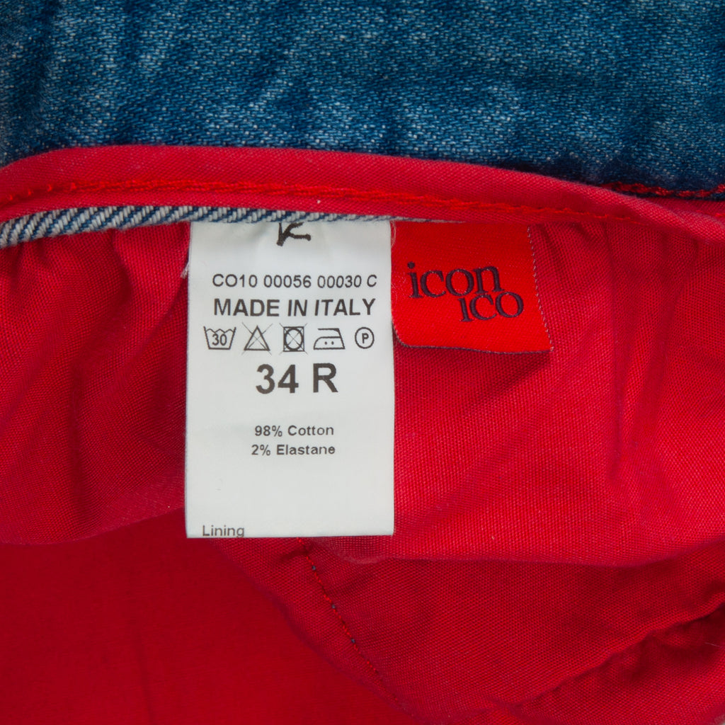 Isaia Washed Blue Stretch Cotton Jeans