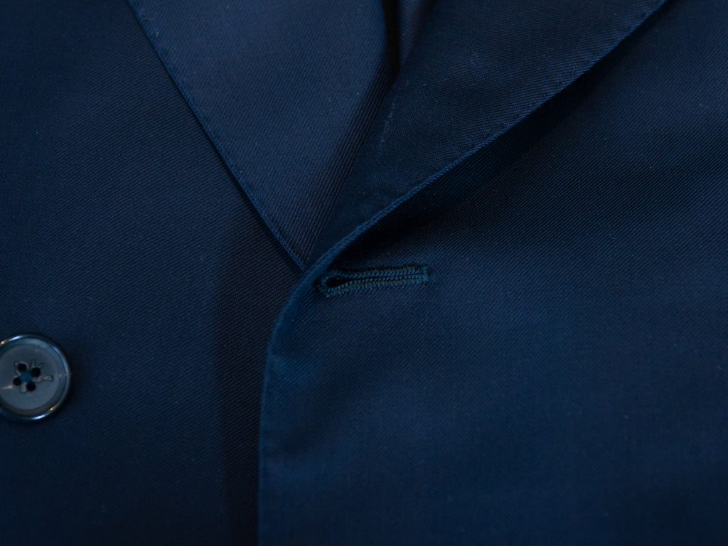 Isaia Navy Blue 15.5 Microns Aquaspider Wool Double Breasted Suit