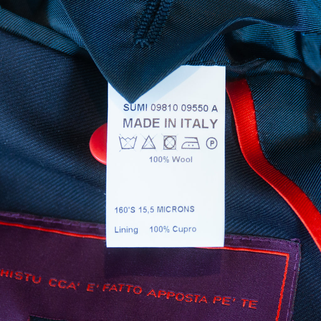 Isaia Navy Blue 15.5 Microns Aquaspider Wool Double Breasted Suit