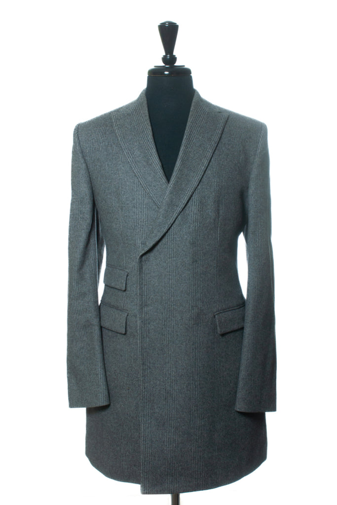 Ports 1961 Grey Check Cashmere Overcoat