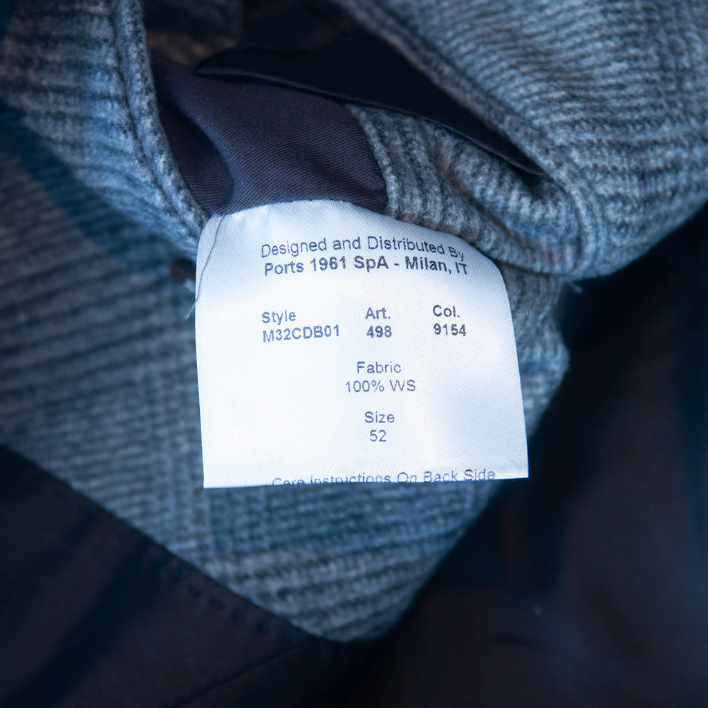 Ports 1961 Grey Check Cashmere Overcoat