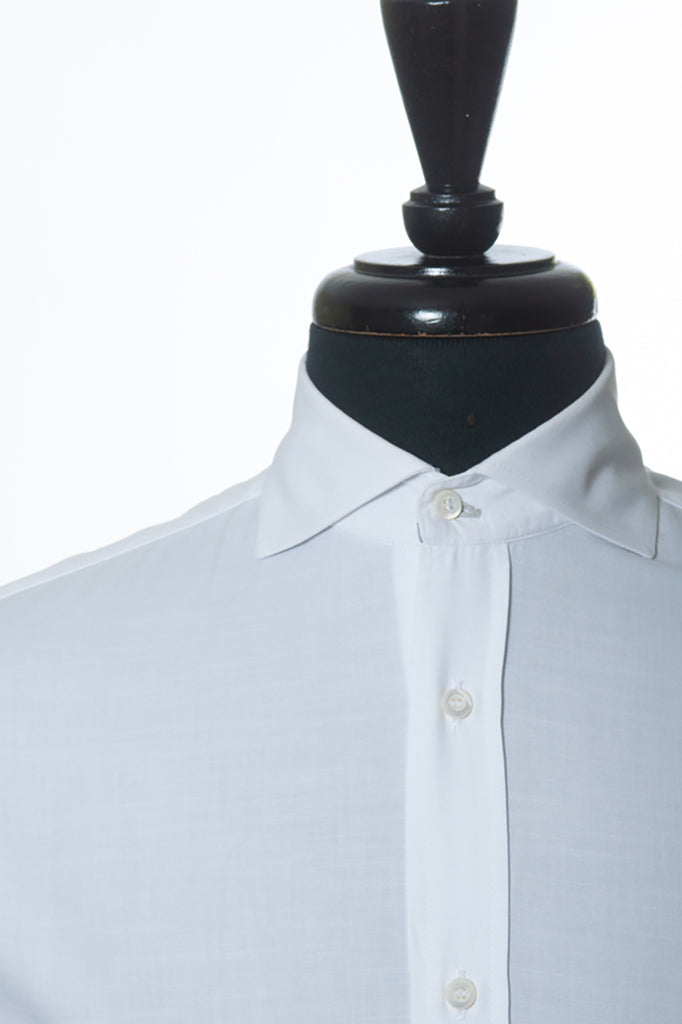 Brunello Cucinelli White Basic Fit Spread Collar Shirt