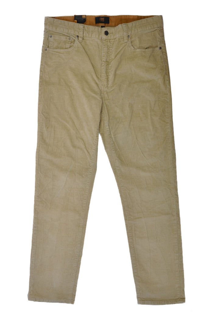 Frye Distressed Light Brown Dean Slim Fit Corduroy Pants