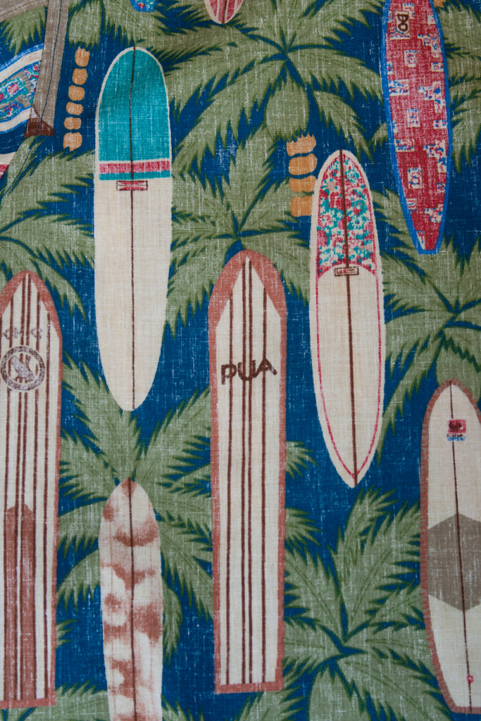 Reyn Spooner Green Surf Print Short Sleeve Shirt