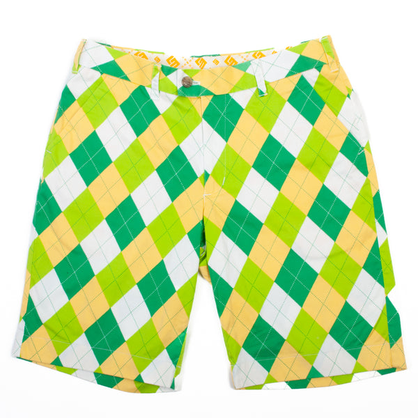 Loudmouth Golf Bold Green Argyle Check Shorts