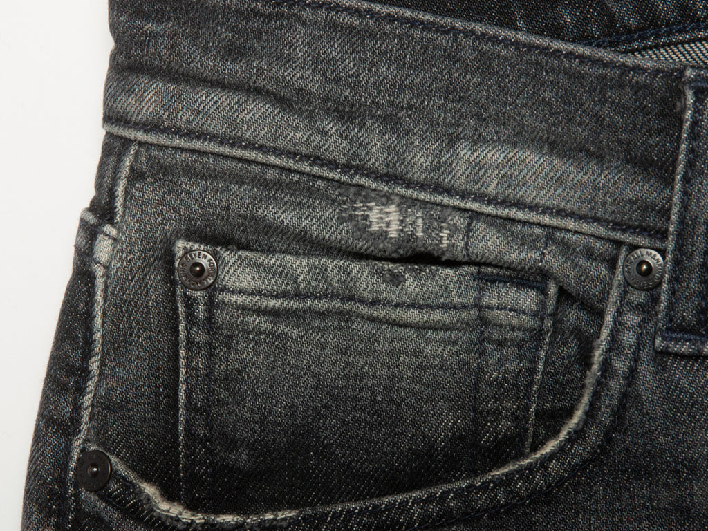 7 For All Mankind Distressed Black Paxton Jeans