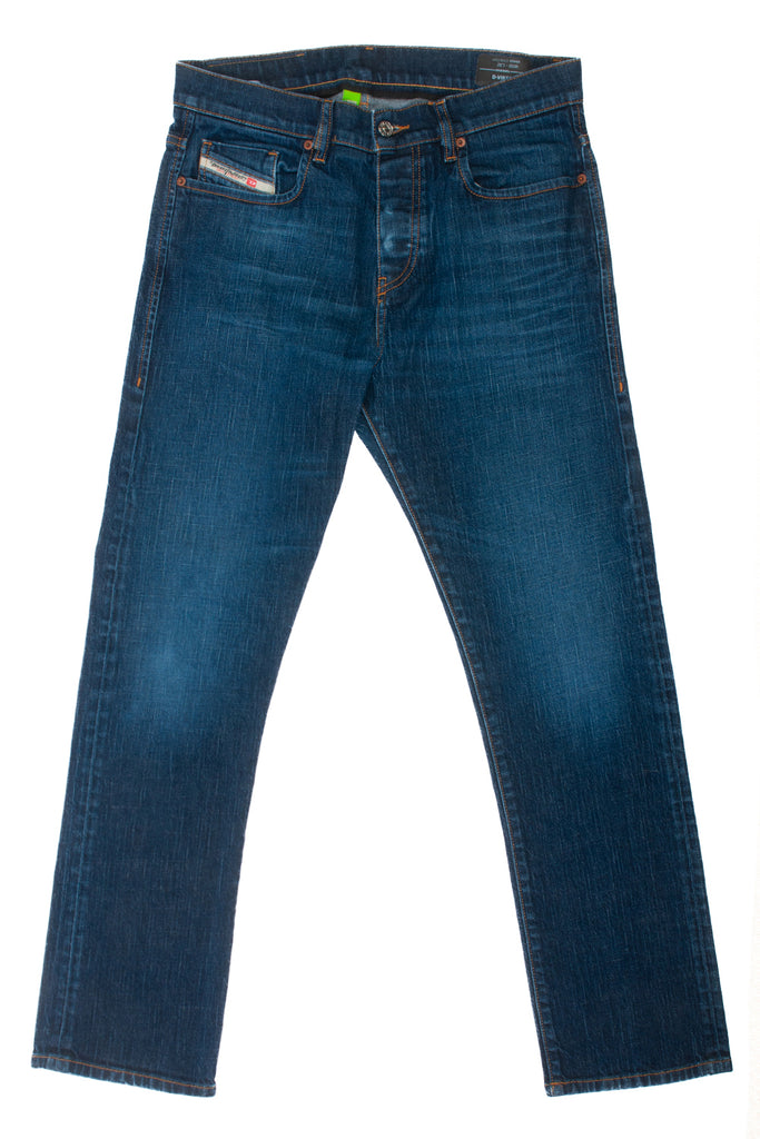 Diesel Blue D-Viker Straight Button Fly Jeans