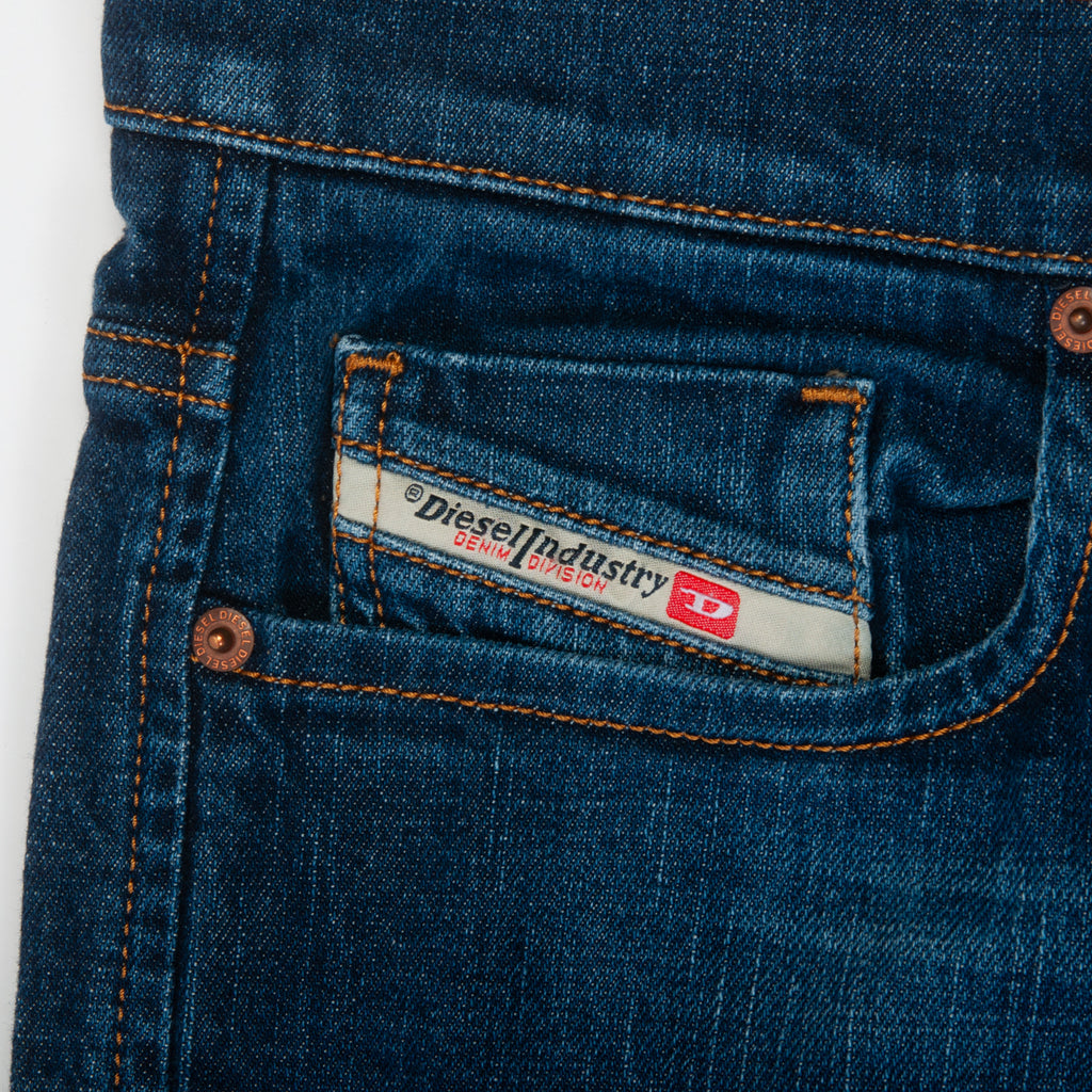 Diesel Blue D-Viker Straight Button Fly Jeans