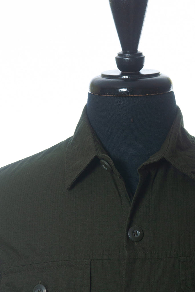Barbour Beacon Green Rip Stop Cotton Twill Over Shirt