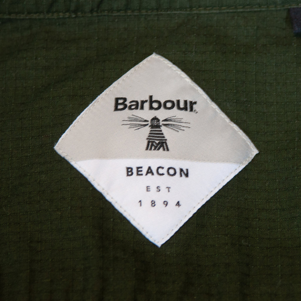Barbour Beacon Green Rip Stop Cotton Twill Over Shirt