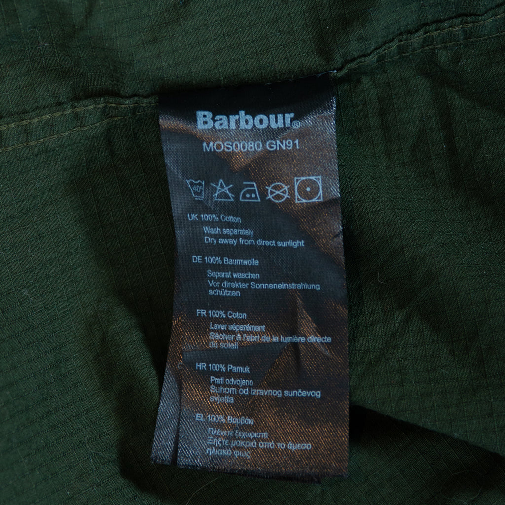 Barbour Beacon Green Rip Stop Cotton Twill Over Shirt