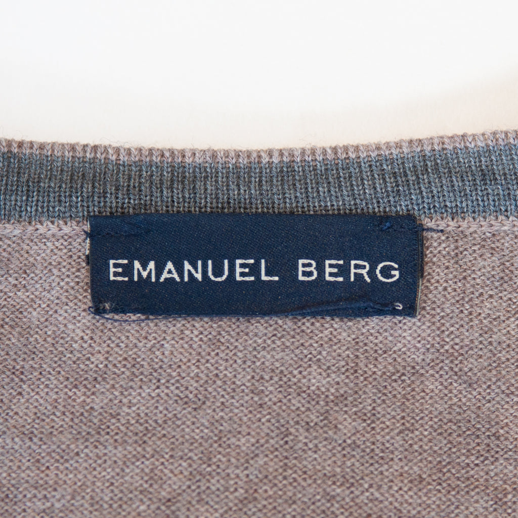 Emanuel Berg Brown Merino Wool Crew Neck Sweater
