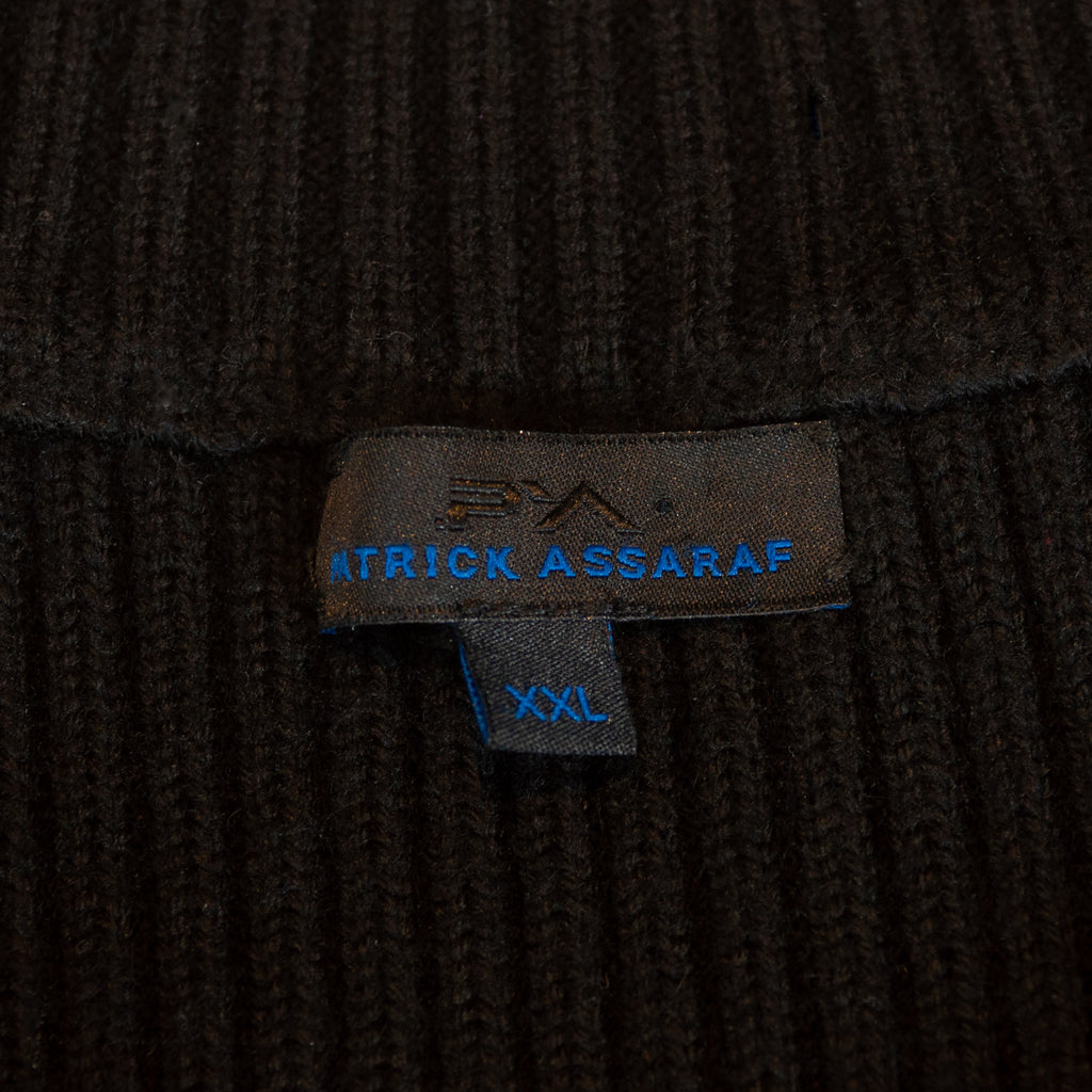 Patrick Assaraf Black Heavy Merino Full Zip Cardigan Sweater