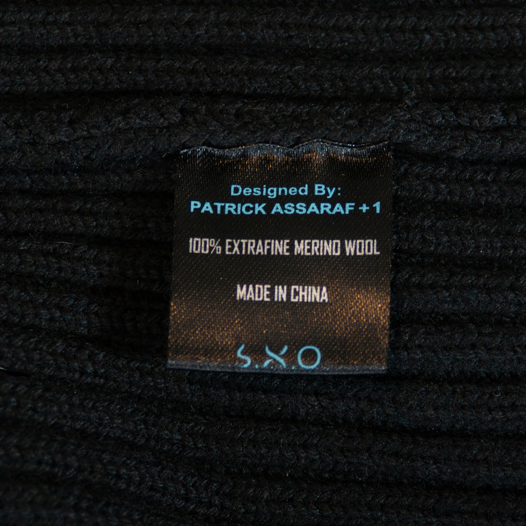 Patrick Assaraf Black Heavy Merino Full Zip Cardigan Sweater