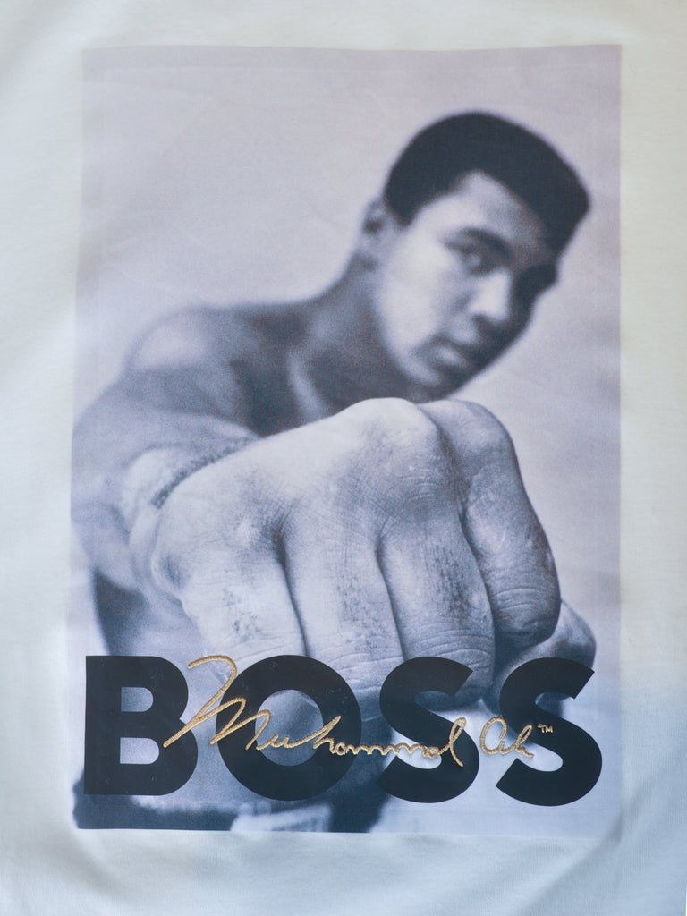 Hugo Boss White Mohammed Ali Print T-Goat T-Shirt