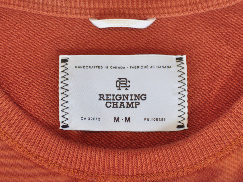 Reigning Champ Burnt Orange Sweatshirt