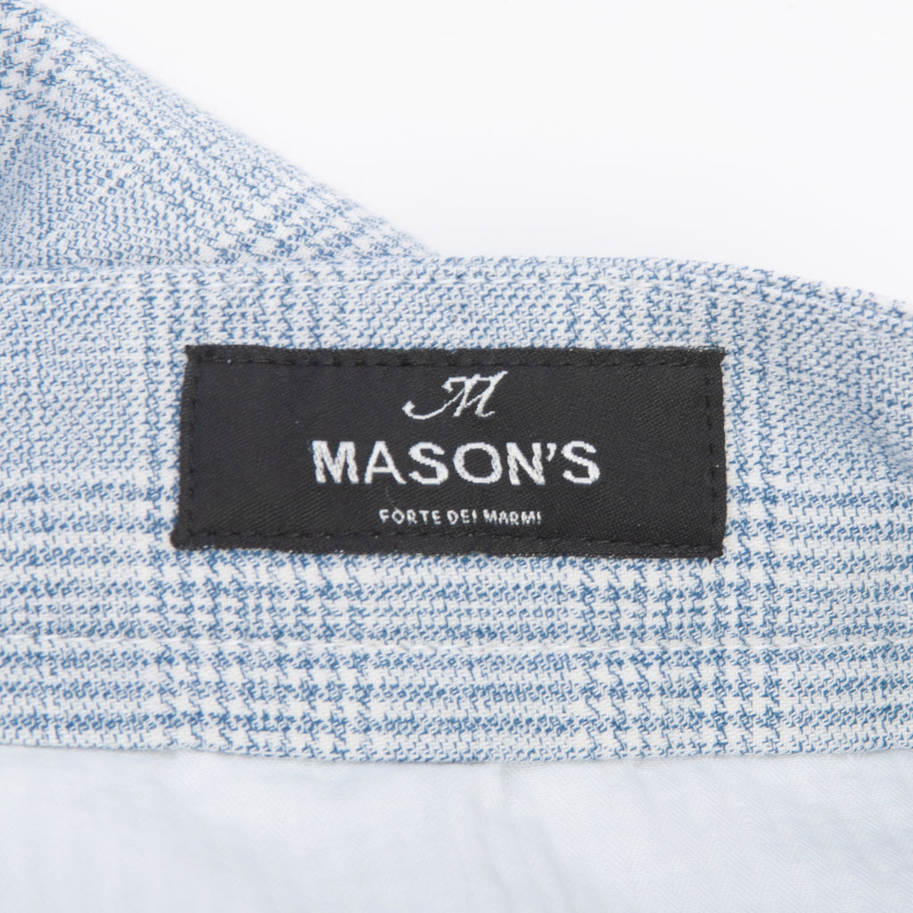 Mason’s Light Slate Blue Check Torino Pants