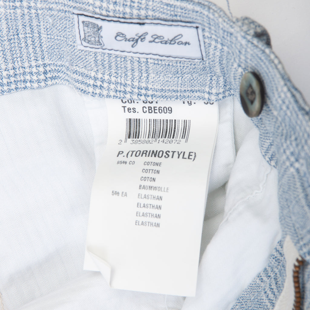 Mason’s Light Slate Blue Check Torino Pants