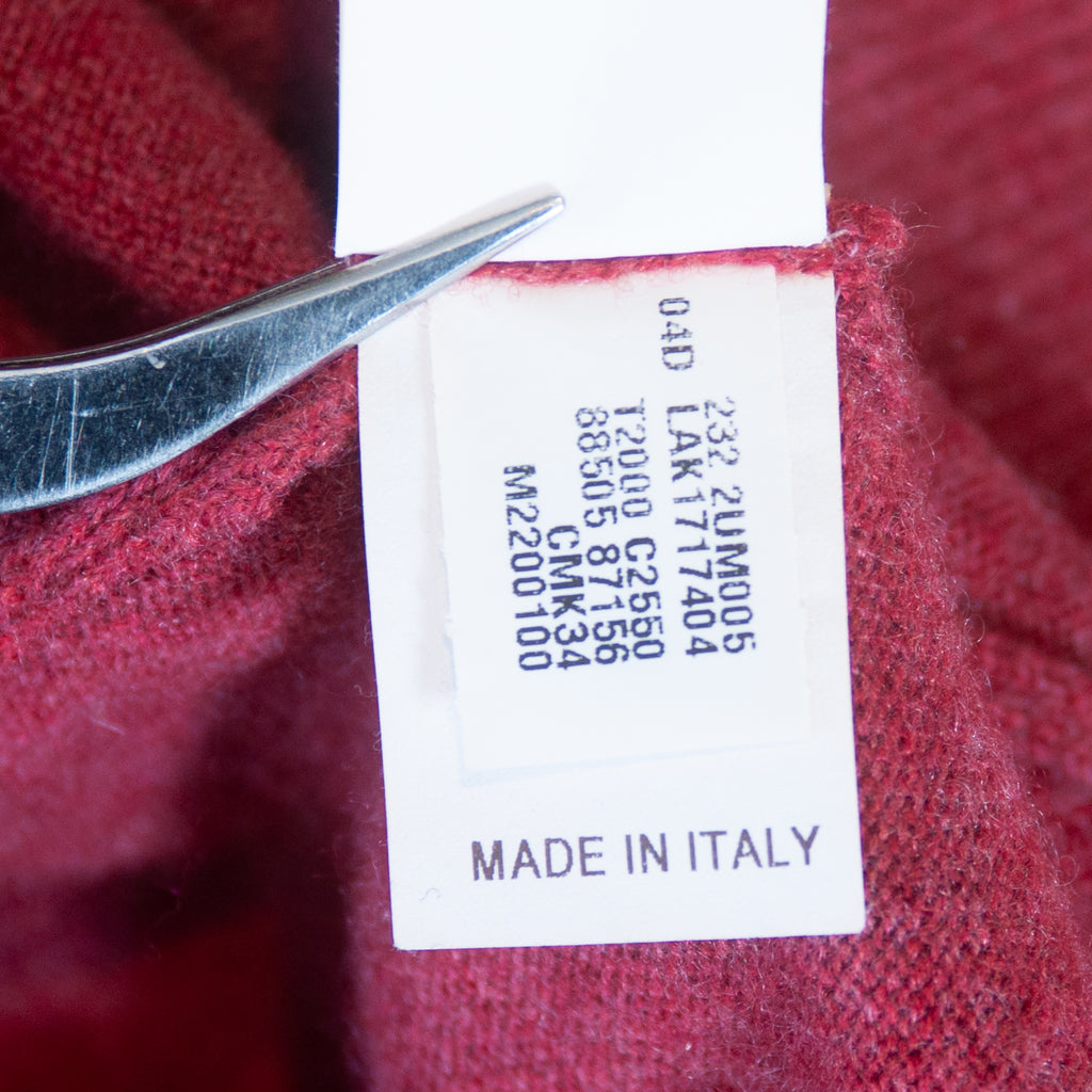 Brunello Cucinelli Raspberry Red Pure Cashmere Crew Neck Sweater