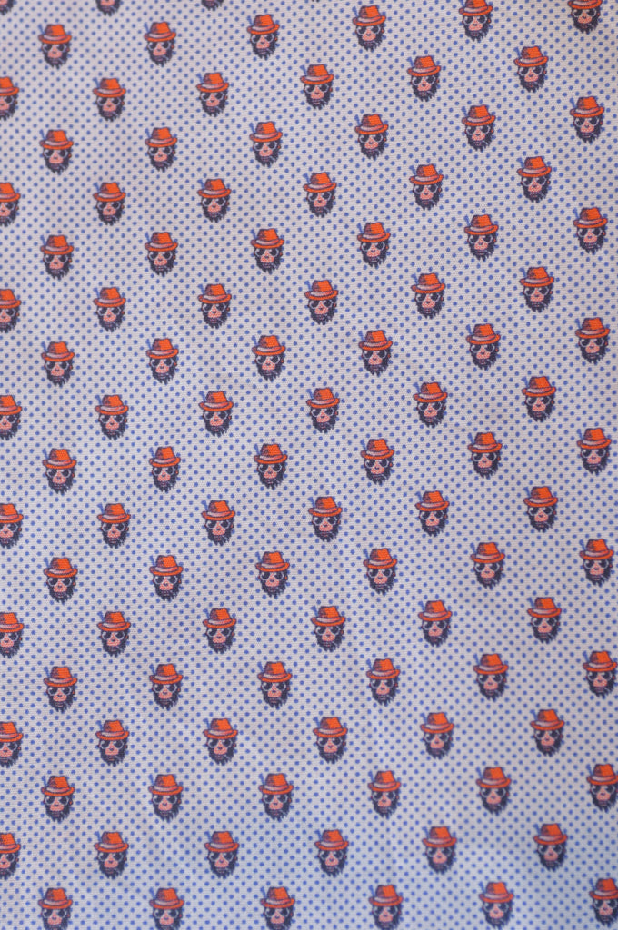 Stone Rose Blue Print Short Sleeve Shirt