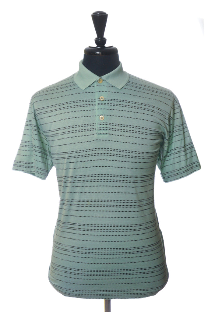 Hugo Boss Green Dotted Stripe Darren Polo Shirt