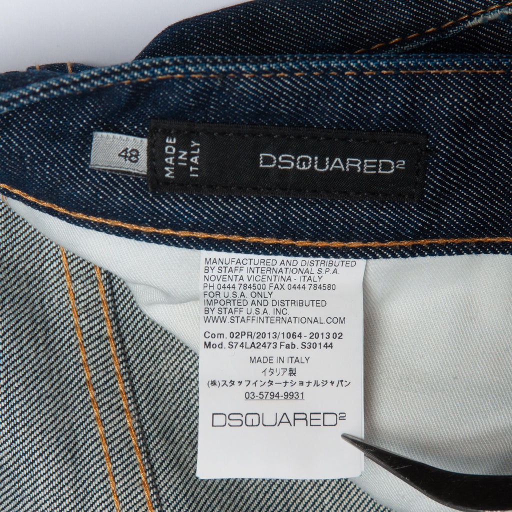 DSquared2 Distressed Blue Stretch Skinny Fit Jeans