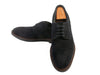 Hugo Boss Navy Blue Suede Cap Toe Derby Shoes