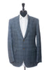 Canali Slate Grey Check Wool Silk Linen Blazer