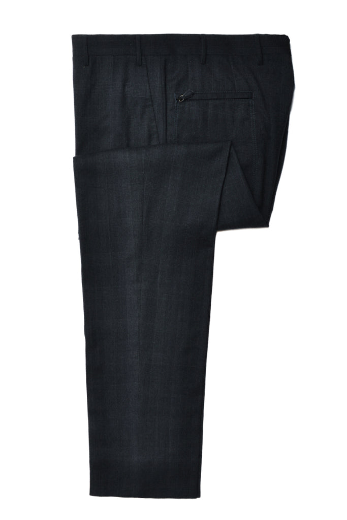Corneliani Navy Blue Check Leader Pants