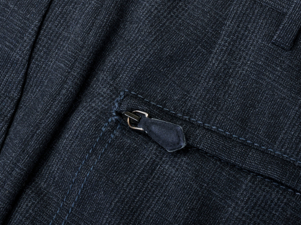 Corneliani Navy Blue Check Leader Pants