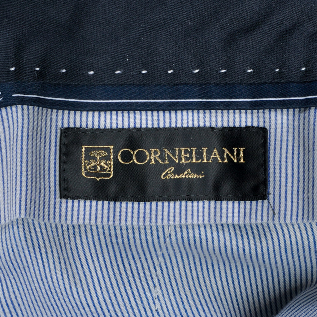 Corneliani Navy Blue Check Leader Pants