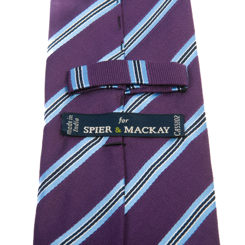 Spier & Mackay Purple Striped Dupont Teflon Coated Tie
