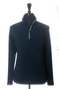 Patrick Assaraf Navy Blue Pima Cotton Quarter Zip